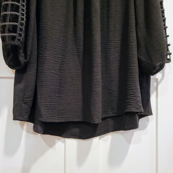 NWT 3X Open Sleeved Blk Dress Blouse - Picture 12 of 13